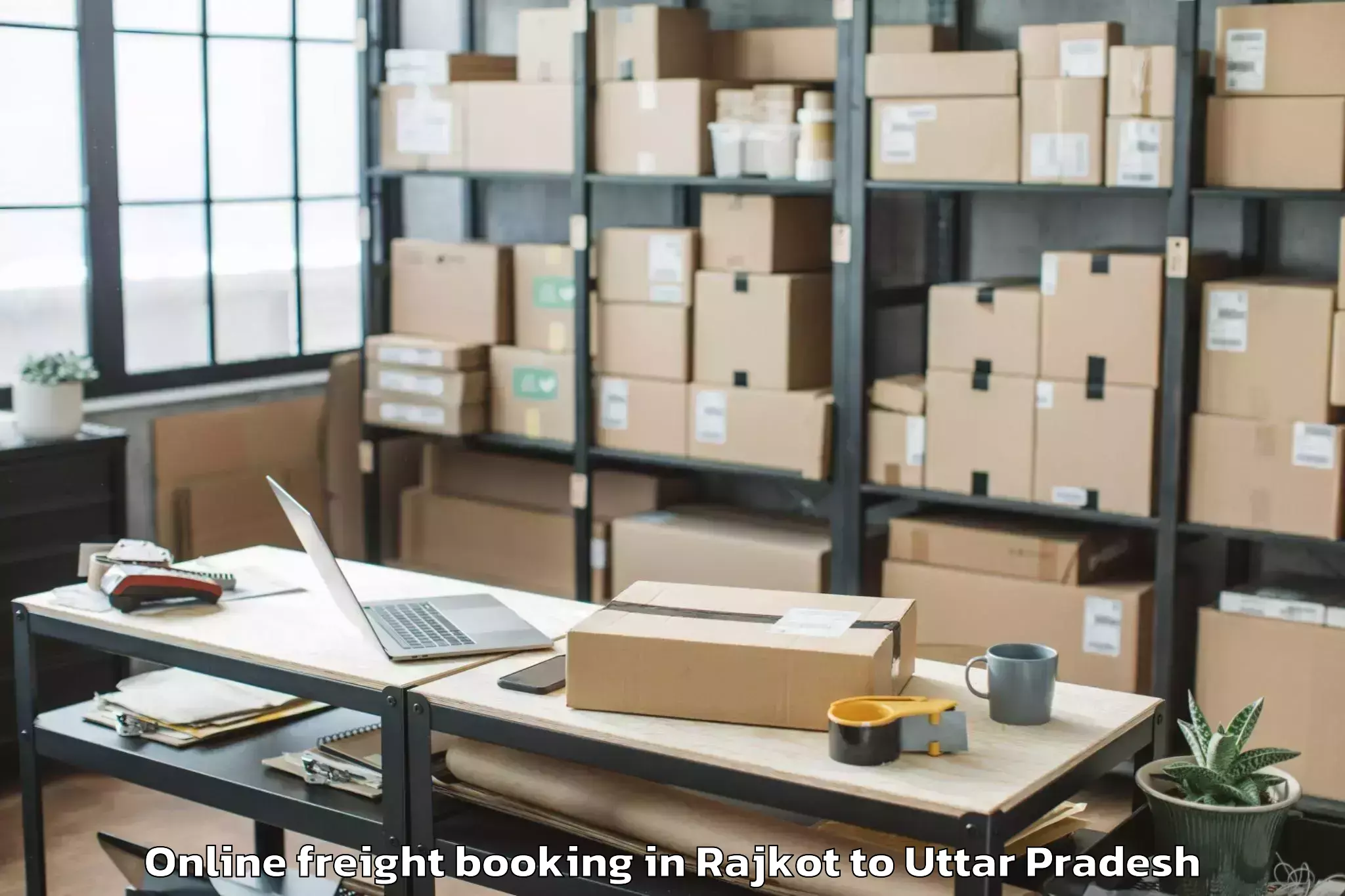 Affordable Rajkot to Amausi Airport Lko Online Freight Booking